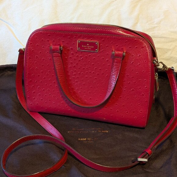 Kate Spade Kay Street Small Felix in Ostrich Dynasty Red - Picture 1 of 6